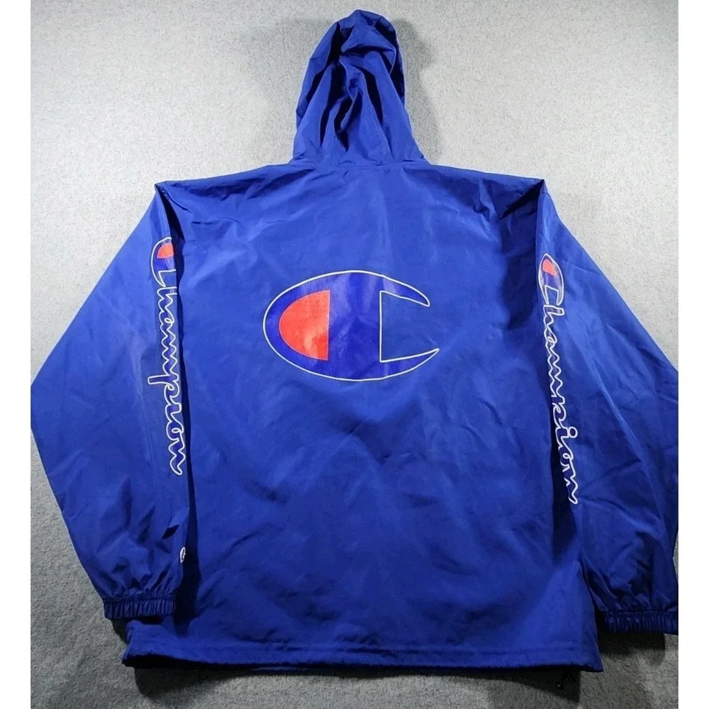 Champion Men's Pullover Jacket, Large, Blue, 1/4 Zip, Pockets